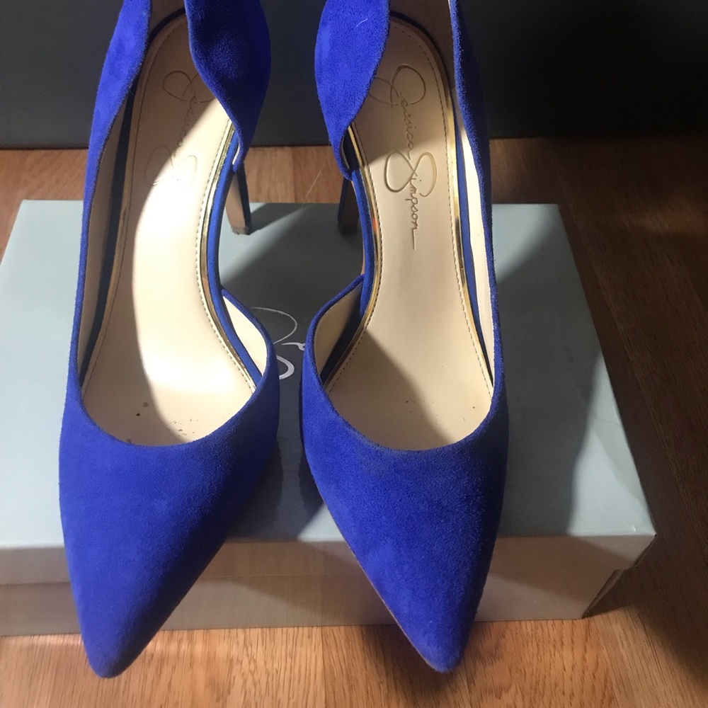 Jessica Simpson royal blue stalletos